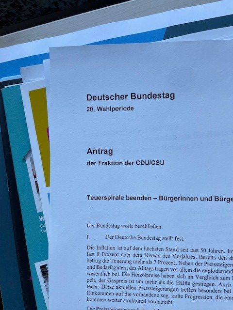 Inflationsspirale beenden – mehr Entlastungen für Bürgerinnen und Bürger