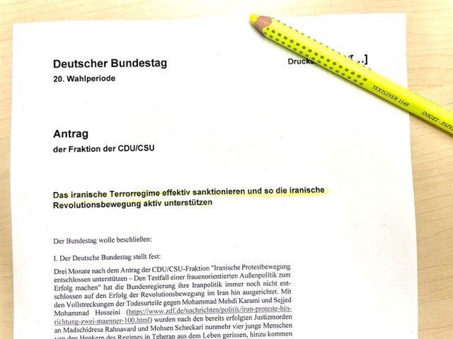 Iran: Wir fordern mehr Unterstützung der Revolutionsbewegung und strenge Sanktionen des Regimes
