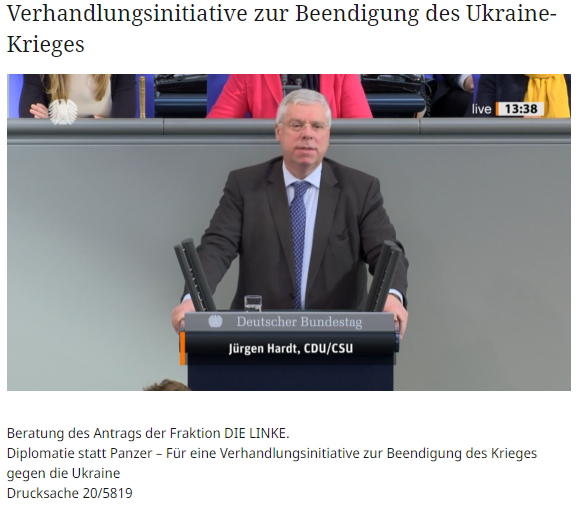 Meine Rede zur linken Verhandlungsinitiative zum Ukrainekrieg