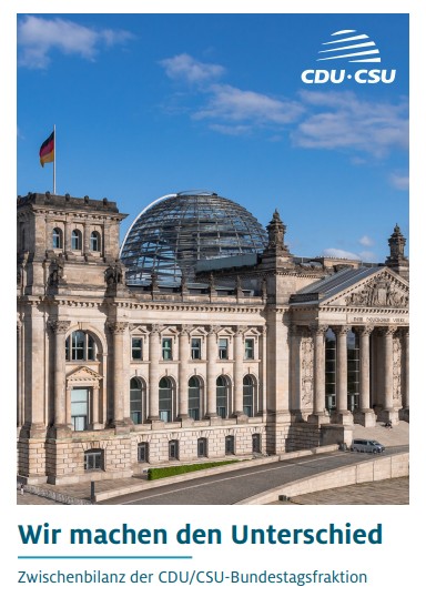 Zwischenbilanz der CDU/CSU-Bundestagsfraktion 